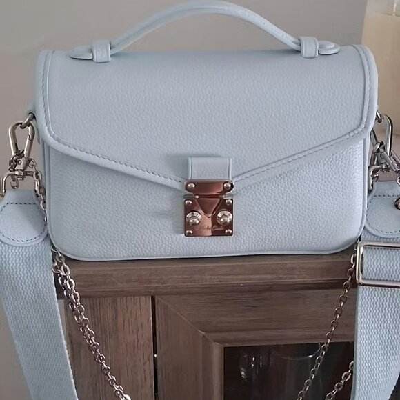 DUYP Melodie Cecile PETIT PARIS 15 Crossbody SatcheI Blue Togo Silver Hardware - Picture 2 of 10